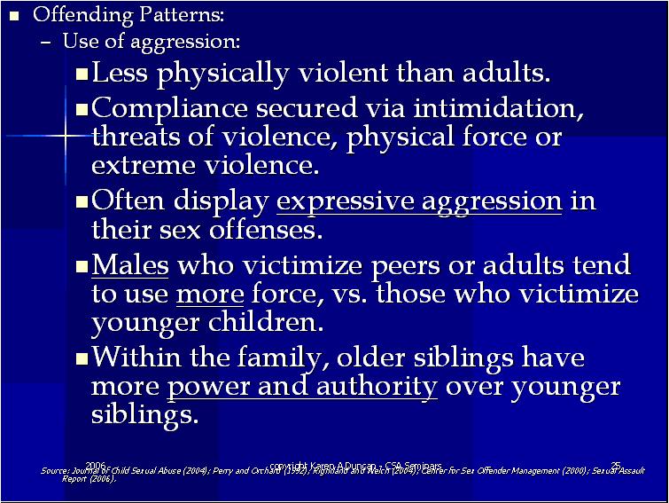 Offending Patterns 1 Juvenile Sex Offenders CEUs